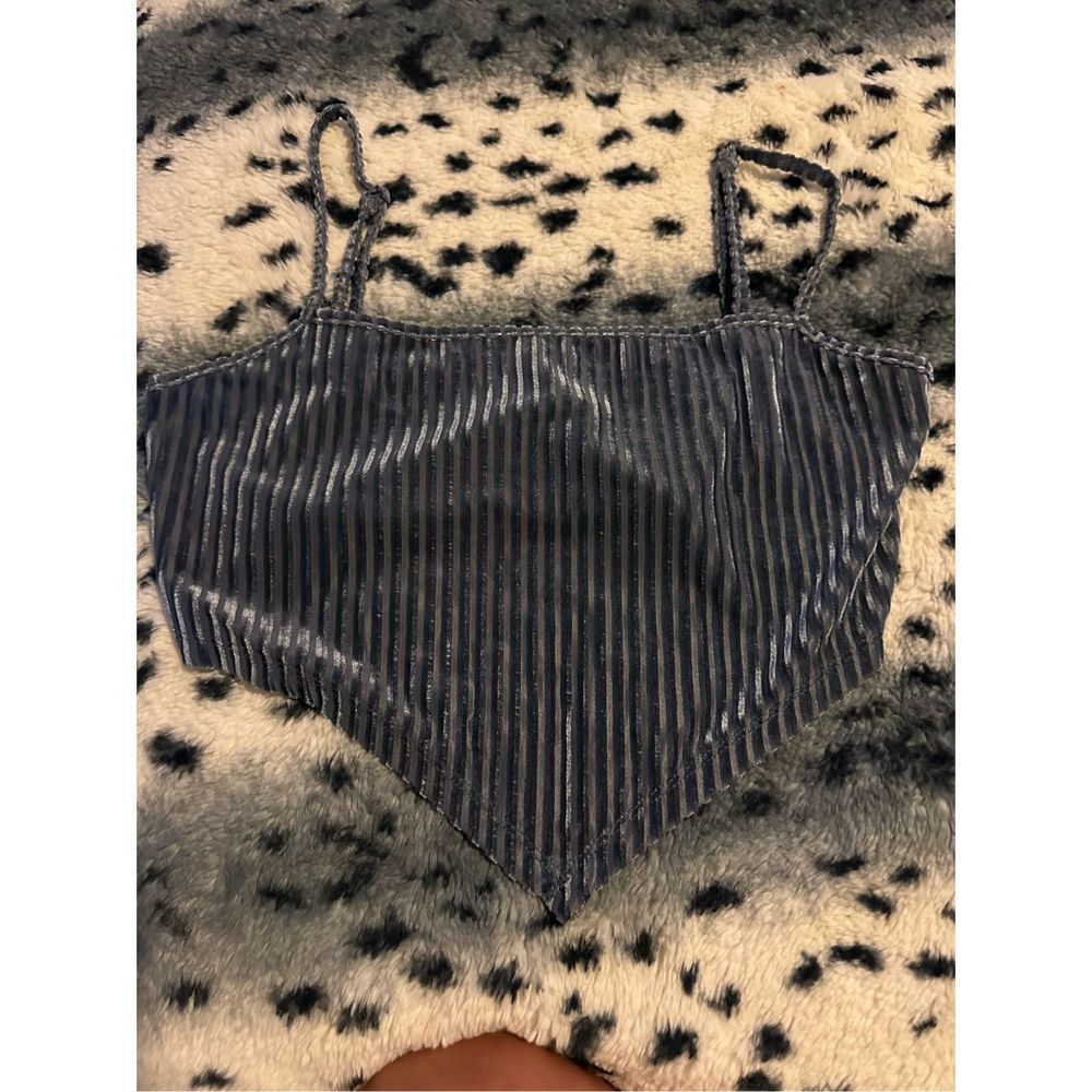 Velvet Blue/Gray Top - Size L